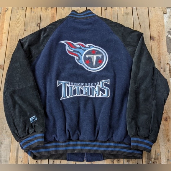 2000s NFL Tennessee Titans wool/ suede jacket Men's size XL